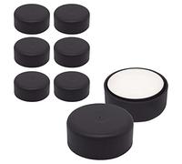 SKIR'CO Paquete de 8 patas de plástico ajustables en altura para muebles, redondas de 55 mm de diámetro, patas autoadhesivas para muebles, con calcomanías (8, negro mate)