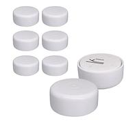 SKIR'CO Paquete de 8 patas de plástico ajustables en altura para muebles, redondas de 55 mm de diámetro, autoadhesivas, con calcomanías (8, blanco)