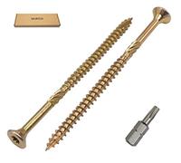 SKIR'CO Paquete de 80 tornillos universales de acero galvanizado de 5 x 120 mm, cabeza avellanada, cabeza torx, tipo 17, tornillos de aglomerado (80, 5 x 120 mm)