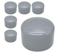 SKIR'CO Tapas para postes de valla, tapas redondas de plástico gris de 42 mm para postes de valla redondos, cubiertas de postes de valla, ventana gris RAL 7040 color (6 unidades)