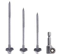 SKIR'CO Tornillos autorroscantes de 6,4 x 190 mm, con arandelas EPDM para paneles sándwich, cabeza hexagonal (20 unidades)