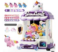 Skirfy Máquina de garras para niños, juguetes de unicornios para niñas a partir de 6 años, dispensador de caramelos, mini venta de juegos de arcade con pulsera de palmadas, regalos de cumpleaños de