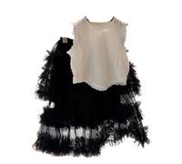 Skirts Sweet Lace Flower Edge Vest Tops Mesh Yarn Tide Princess Half Length Skirt Simple Fashion(3T)