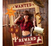SKIRUP Accesorios para fotomatón del oeste del salvaje oeste, decoración de fiesta de vaquero occidental, telón de fondo de rodeo occidental, sesión de fotos, divertido marco de selfie, suministros de