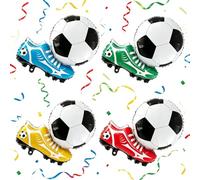 SKIRUP Juego de 4 globos de fútbol, zapatos deportivos con tacos de globos de fútbol 3D para decoraciones de fiestas, decoraciones de fiesta de cumpleaños de fútbol, ideal para cumpleaños temáticos de
