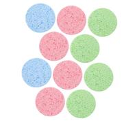 SKISUNO 10 piezas Almohadillas Limpieza Facial Reutilizables Esponjas Exfoliantes Naturales de Celulosa para Eliminar Maquillaje y Limpiar y Humectada Color Color Aleatorio