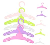 SKISUNO 10 Piezas Perchas para Ropa de Muñecas Mini Colgadores Resistentes para Vestidos Pequeños Accesorios Decorativos para Casas de Muñecas Colores Surtidos