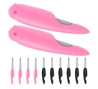 SKISUNO 12 Limas de Uñas Plegables Mini Doble Cara, Diseño en Forma de Pájaro, 12 Piezas (6 Rosa y 6 Negro), Herramienta Portátil para Manicura y Pedicura en Casa y Viaje