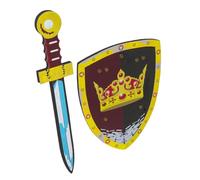 SKISUNO 1juego Espada y Escudo De Espuma para Niño Niña Set De Disfraz De Pirata Accesorios De Halloween Juguetes De rol para Al Aire Espada De Príncipe y Escudo De