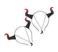 SKISUNO 2 Piezas Diadema De Cuerno Buey Tocado De Halloween Venda Diadilla Diadema De Halloween Víspera De Todos Los Tocado De Cuerno Cabello Bocina El Plastico