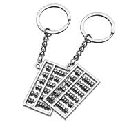 SKISUNO 2 Piezas Llavero de Aleación de Zinc Diseño Tradicional de Ábaco Vintage, Tamaño Bolsillo, Souvenir en Color Plata para Adultos y Compañeros