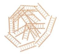 SKISUNO 20 Piezas Microescaleras de Madera para Mini Casas Accesorios DIY para Decoración de Paisajes Miniatura sin Pintar Seguras y Resistentes para Manualidades y Coleccionistas