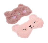SKISUNO 2piezas De De Peluche Cartoon Para Dormir Cubierta De Sombra Para Diseño De Animales Gato Sonriente Tímido Para y Relajación