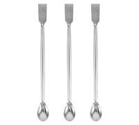 SKISUNO 3 Cucharas de Laboratorio de Acero Inoxidable Doble Punta Mango Largo para Muestreo Químico, Raspador de Crisol de Grafito y Transferencia de Reactivos, Uso Industrial y