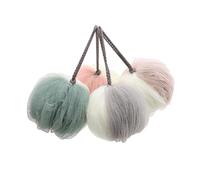 SKISUNO 4 piezas Bola de Ducha Grande Doble Color Esponja de Malla Suave con Cuerda para Exfoliar y Limpiar Piel Baño y Viaje Color Aleatorio Color Aleatorio