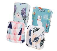 SKISUNO 4 piezas Bolsas Portátiles para Compresas Higiénicas de Algodón Almacenamiento de Colores Surtidos para Viaje y Uso Exterior