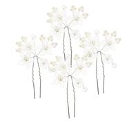 SKISUNO 4 Piezas Horquillas para Novia Accesorios Blancas de Adornos para Bodas Tocados de Novia