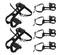 SKISUNO 6 Calapiés de Pedal de Bicicleta Correas Ajustables de Plástico para Ciclismo en Interiores y Bicicletas de Montaña, Comodidad y Sujeción Segura