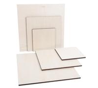 SKISUNO 6 Piezas Tablero de Madera Cuadrado Soporte para Técnicas de Arte Fluido para Pintura Superficie Lisa Adecuado para Manualidades en Casa y Actividades Escolares