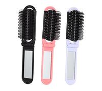 SKISUNO 6piezas Cepillo De Pelo Con Espejo Peine Compacto De Viaje Para Bolsillo Peines Portátiles Para Cabello