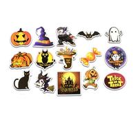 SKISUNO 72 Pegatinas de Pared de Halloween Dibujos Animados, Adhesivo Fuerte y PVC Grueso, Ideales para Motocicleta y Ordenador, Diseño Único y Resistente al Agua Estilo Varios Estilos