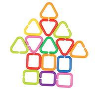 SKISUNO 75piezas Juguetes De Enlace Geométrico para Bebés Juguetes Educativos Sensoriales para Estimulación Temprana Cadena De Anillos De Vínculo para Cuna Carro y Mochila