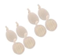 SKISUNO 8 Piezas Esponja de Lufa Natural para Ducha con Diseño Colgante, Limpieza Profunda y Exfoliante Corporal, Material de Luffa y Lino de Algodón, Adecuado para Baño y Spa