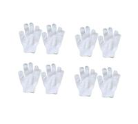 SKISUNO 8 piezas Guantes de Baño para Set Manoplas de Cinco Dedos Suaves y Coloridas Toalla Exfoliante de Burbujas Blanca para Ducha