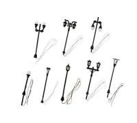 SKISUNO 8piezas Mini Farolas Decorativas para Paisajes Modelos De Luz para Maquetas De Jardín y Decoración De Escenas Accesorios De Paisajismo Miniatura