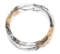 SKISUNO Anillo de Resina Fácil de Poner y Quitar Hoja de Oro, Diseño Grueso y Estético Adecuado para Combinar Atuendos Diarios