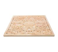 SKISUNO Aplique Decorativo de Madera Tallada, Rectángulo Hueco sin Pintar | Textura Natural y Veta Visible, Estilo Francés y Chino, para Puertas, Paneles de TV y Renovación de Muebles