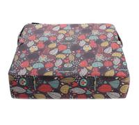 SKISUNO Asiento Elevador para 1-5 Años, Cojín para Silla de Comedor de Poliéster Correas Ajustables, Diseño de Hojas Marrón y Búho, para Cocina y Comedor