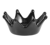 SKISUNO Bandeja de Joyas de Cerámica Negra Forma de Corona