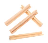 SKISUNO Bases de Madera para Dominó Diseño Oblicuo de 19cm, Soporte Multifunción para Organizar Fichas y Facilitar Juegos con Amigos, Pack de 4 Piezas