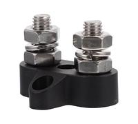 SKISUNO Bloque de Terminales Doble M8 Negro para Camión y Rv, Barra Colectora Industrial de Conexión Pesada, Distribuidor Eléctrico Resistente para Cableado y Conexión Segura