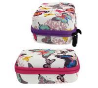 SKISUNO Bolsa de Aceite Esencial Impresa 12 Compartimentos para 15 Ml, Estuche Portátil de Viaje Cremallera Doble, 2 Piezas (morado y Rosa), Portabotellas Duradero para Aromaterapia