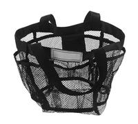 SKISUNO Bolsa de Ducha Colgante para Almacenamiento Espacioso de Malla Negra con Gran Capacidad y 8 Bolsillos Estructura Transpirable Adecuado para Gimnasio y Baño