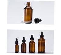 SKISUNO Botella de Vidrio Oscura Gotero Negro Recargable para Aceites Esenciales Pulverizador y Dosificador Práctico para Aromaterapia y Viaje