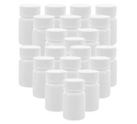SKISUNO Botellas de Plástico para Rellenar 20piezas de 40ml con Tapas de Rosca, Organizador Portátil y Seguro para Almacenamiento de Medicamentos y Polvo