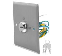 SKISUNO Botón de pánico operado con llave en acero inoxidable para control de acceso en puertas cortafuegos, diseño duradero para ambientes industriales y comerciales