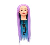 SKISUNO Cabeza de Maniquí para Exhibición de Tocados y Peinados Lisos y Brillantes para Peluquería Seda de Alta, Color Beige en Prácticas de Cosmetología