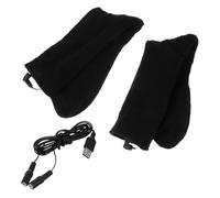 SKISUNO Calcetines Eléctricos de Algodón para Invierno Doble con Calefacción Constante Térmicos y Cómodos para Exterior Diario sin Batería Color Negro