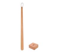 SKISUNO Calzador alto para hombres y mujeres con mango extra largo y base de madera estable, ideal para dormitorios y pasillos