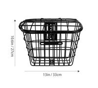 SKISUNO Cesta de Alambre Negra para Bicicleta Resistente y Espaciosa para Almacenamiento y Transporte de Compras Accesorio para Manillar
