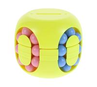 SKISUNO Cubo de Frijoles Giratorio, Juguete Antiestrés Educativo, Rompecabezas de Cuentas de Tamaño Compacto, Adecuado para Desarrollo de Inteligencia y Paciencia, Color Color Aleatorio