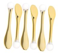 SKISUNO Cucharas Faciales Para Mascarilla 6 Unidades Tamaño Compacto Masajeador De Ojos Para Rostro Uso Portátil Viajes Color Dorado Electrochapado