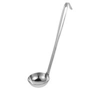 SKISUNO Cucharón Adecuado para Servir Sopas con Mango Largo y Gancho de Acero Inoxidable Capacidad 80ml en Eventos de Catering y Barras de Ensaladas
