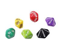 SKISUNO Dados de Juego Estándar de Plástico 6 Piezas Multivalores Unidad Decena Centena Millar Diez Mil Cien Mil Colores Aleatorios para Fiesta Juego de Mesa y Color Aleatorio