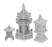 SKISUNO Decoración de jardín, Torre Wenchang y árbol bonsái, Conjunto de 3 Piezas, Adorno para balcón en Patio y Vacaciones con Fine Workmanship y Modelado de pabellón