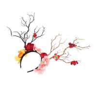 SKISUNO Diadema Cuernos de Ciervo Coloridos para Fiesta y Carnaval, Accesorio Decorativo de Flores Exageradas, Tocado Festival, Ajustable y Resistente para Mujer